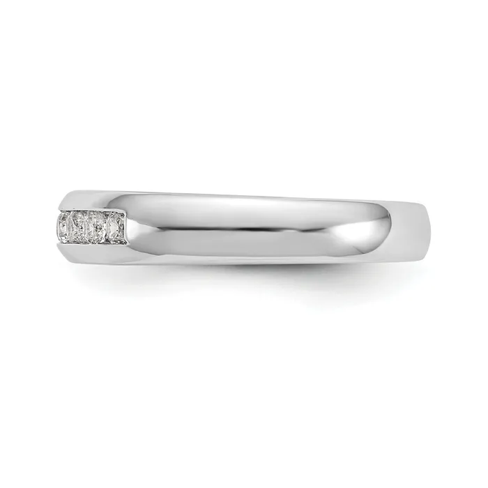027ct CZ Solid Real 14K White Gold 7Stone Channel Wedding Band Ring Goldia Rings