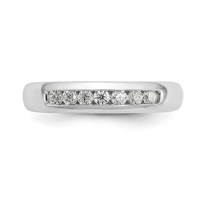 027ct CZ Solid Real 14K White Gold 7Stone Channel Wedding Band Ring Goldia Rings