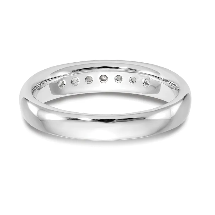 027ct CZ Solid Real 14K White Gold 7Stone Channel Wedding Band Ring Goldia Rings