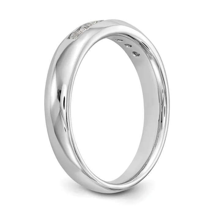 027ct CZ Solid Real 14K White Gold 7Stone Channel Wedding Band Ring Goldia Rings