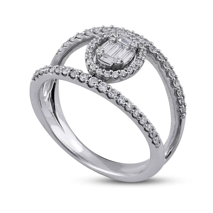 050 CT TW Composite Oval Natural Diamond Frame Open Ring in Solid 10K White Gold Goldia Rings 050 CT TW Composite Oval Natural Diamond Frame Open Ring in Solid 10K White Gold Goldia Rings