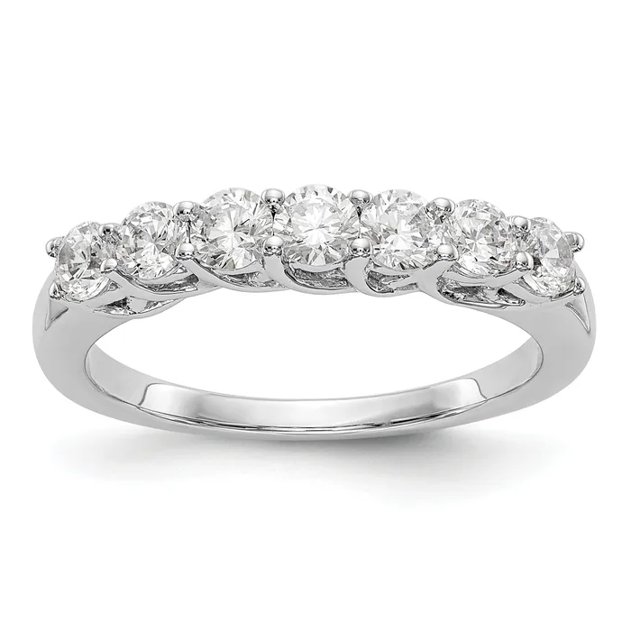 083ct CZ Solid Real 14K White Gold 7Stone Wedding Band Ring Goldia Rings