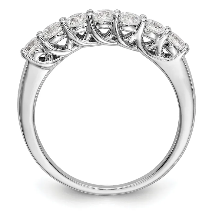 083ct CZ Solid Real 14K White Gold 7Stone Wedding Band Ring Goldia Rings
