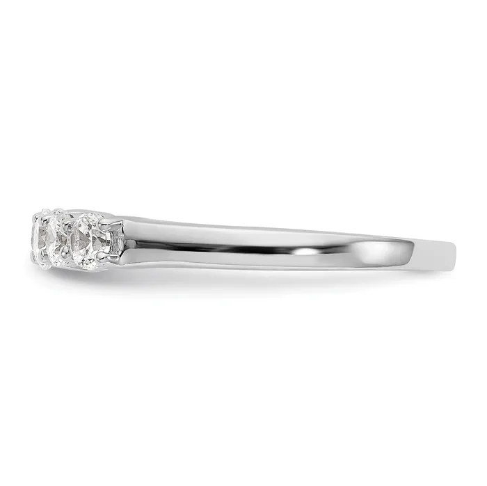 083ct CZ Solid Real 14K White Gold 7Stone Wedding Band Ring Goldia Rings