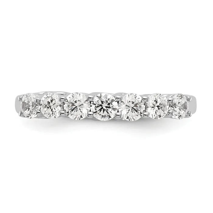 083ct CZ Solid Real 14K White Gold 7Stone Wedding Band Ring Goldia Rings