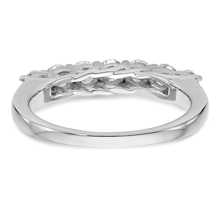 083ct CZ Solid Real 14K White Gold 7Stone Wedding Band Ring Goldia Rings