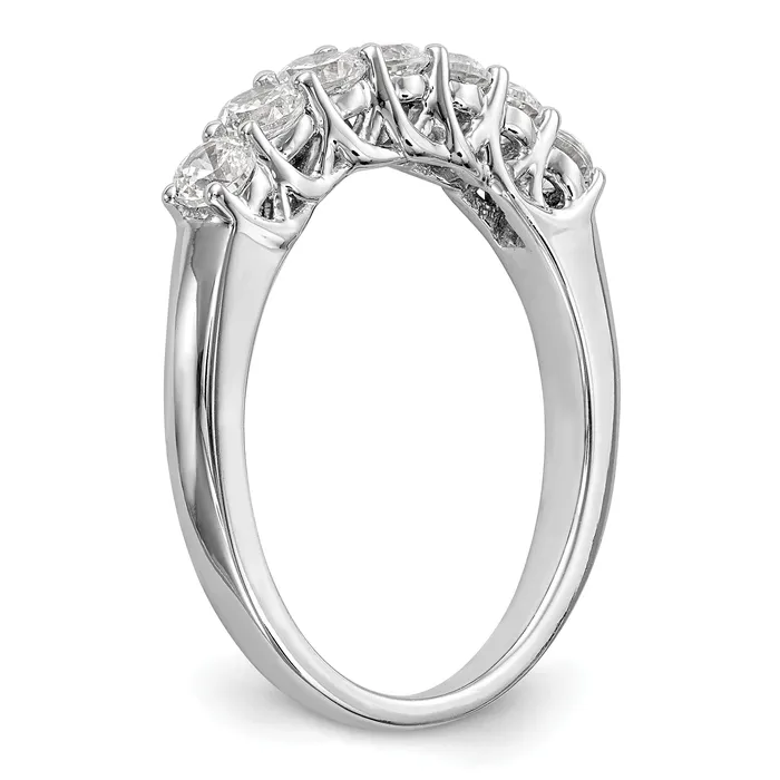 083ct CZ Solid Real 14K White Gold 7Stone Wedding Band Ring Goldia Rings