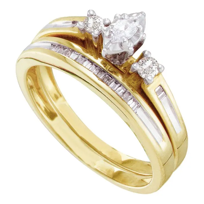 14CT Natural Marquise Cut Diamond Bridal Engagement Ring Set in 14K Yellow Gold gndatlanta Rings 14CT Natural Marquise Cut Diamond Bridal Engagement Ring Set in 14K Yellow Gold gndatlanta Rings