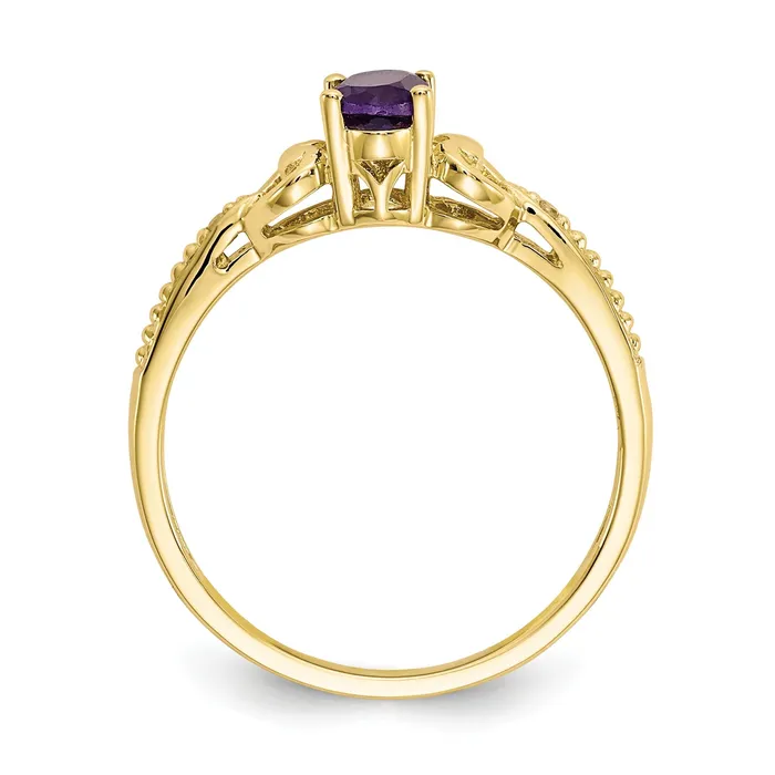 10K Yellow Gold Amethyst Diamond Ring Goldiacom Rings