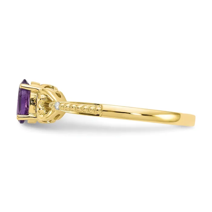 10K Yellow Gold Amethyst Diamond Ring Goldiacom Rings