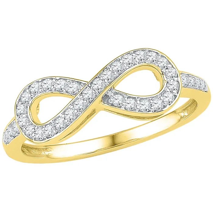 10k Yellow Gold Round Diamond Infinity Ring 15 Cttw gndatlanta Rings