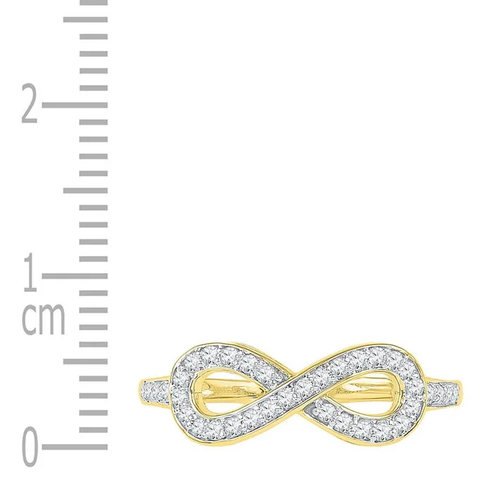 10k Yellow Gold Round Diamond Infinity Ring 15 Cttw gndatlanta Rings