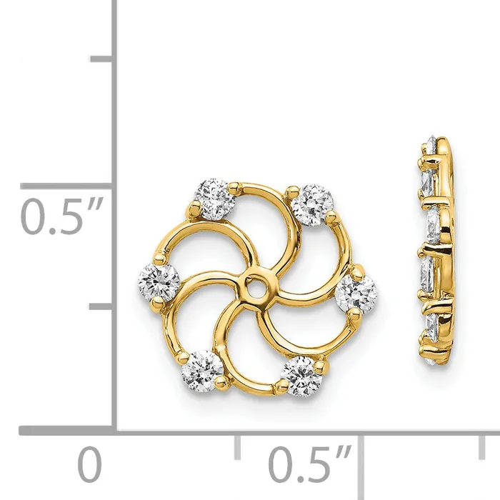 14k AA Diamond Earring Jacket goldiaca Earrings