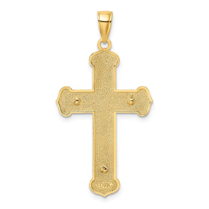 14k Twotone Gold Engraved Crucifix Charm Goldia Rings