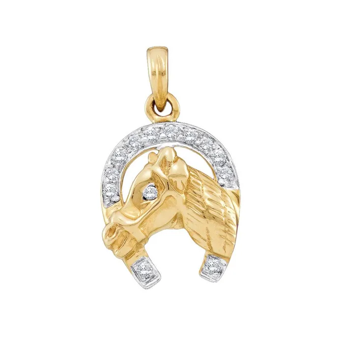14k Twotone Gold Round Diamond Lucky Horseshoe Pendant 110 Cttw gndatlanta Rings 14k Twotone Gold Round Diamond Lucky Horseshoe Pendant 110 Cttw gndatlanta Rings