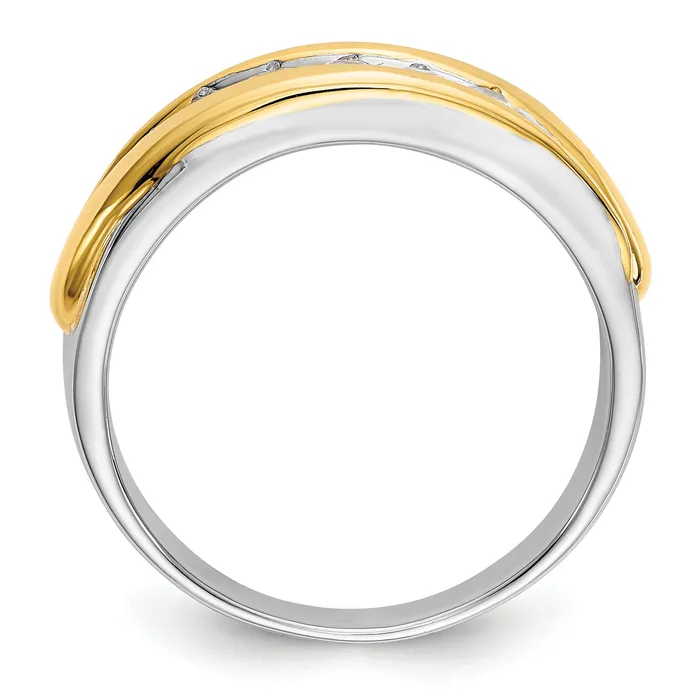 14k Twotone Two Tone 38 Ct Lab Grown Diamond VSSI G Mens Ring Goldia Rings