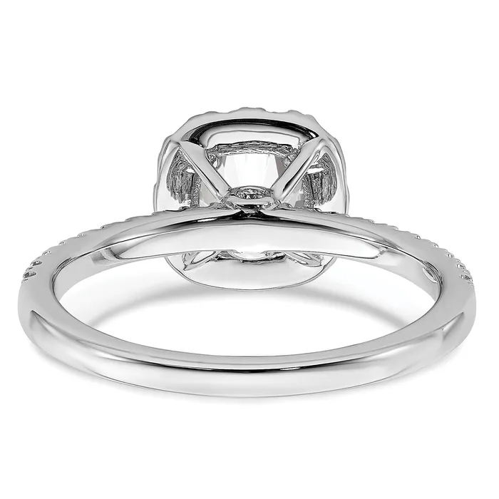 14k White Gold 1 Ct Lab Grown Diamond VSSI G Round Halo Engagement Ring Goldia Rings