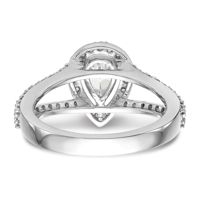 14K White Gold Diamond Pear CZ Pear Halo Engagement Ring Goldiacom Rings