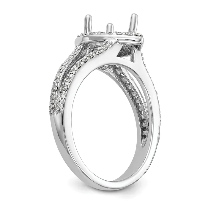 14K White Gold Diamond Pear CZ Pear Halo Engagement Ring Goldiacom Rings