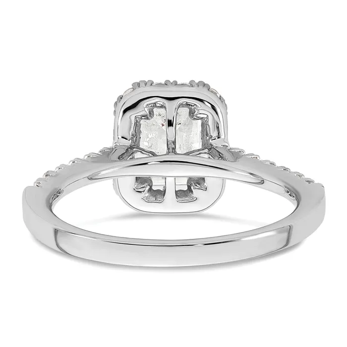 14K White Gold Lab Grown Diamond VSSI G Emerald Halo Semimount Engagement R Goldia Rings
