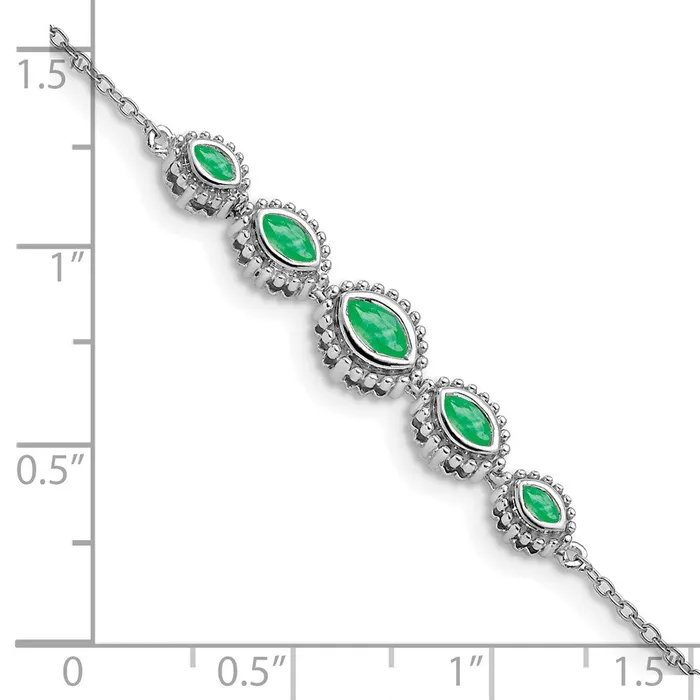 14k White Gold Marquise Emerald Bracelet goldiaca Bracelets