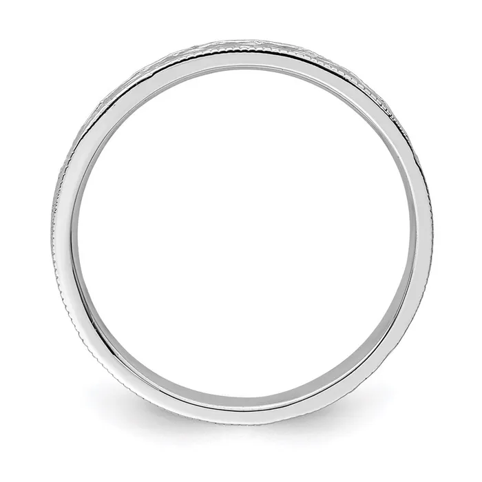 14K White Gold Polished Floral Band Goldia Rings