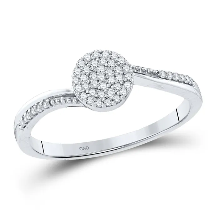 14k White Gold Round Diamond Concentric Circle Cluster Ring 16 Cttw gndatlanta Rings 14k White Gold Round Diamond Concentric Circle Cluster Ring 16 Cttw gndatlanta Rings