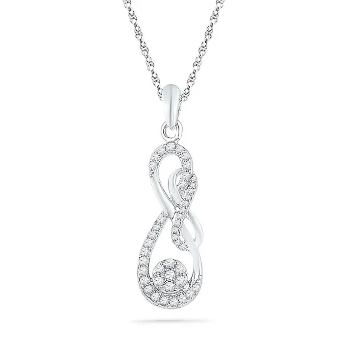 14k White Gold Round Diamond Infinity Nested Cluster Pendant 14 Cttw gndatlanta Rings 14k White Gold Round Diamond Infinity Nested Cluster Pendant 14 Cttw gndatlanta Rings