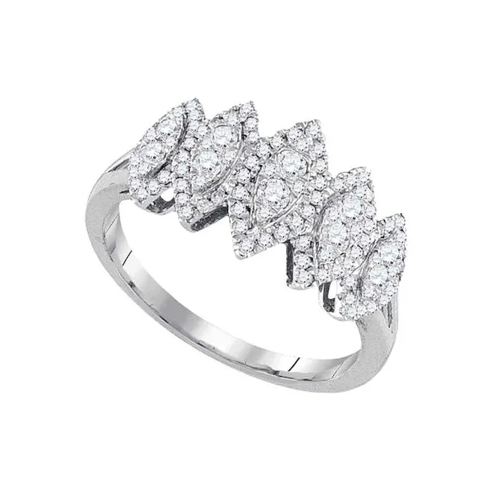 14k White Gold Round Diamond Oval Cluster Fashion Ring 12 Cttw gndatlanta Rings 14k White Gold Round Diamond Oval Cluster Fashion Ring 12 Cttw gndatlanta Rings