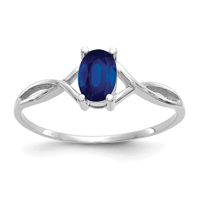 14k White Gold Sapphire Birthstone Ring Goldia Rings