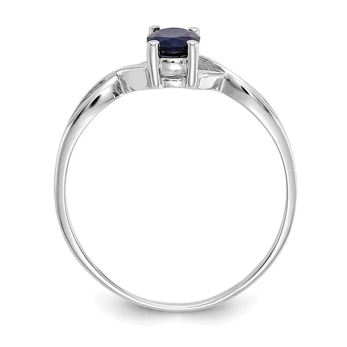 14k White Gold Sapphire Birthstone Ring Goldia Rings