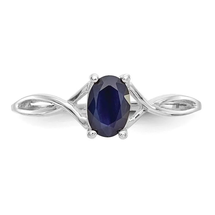 14k White Gold Sapphire Birthstone Ring Goldia Rings