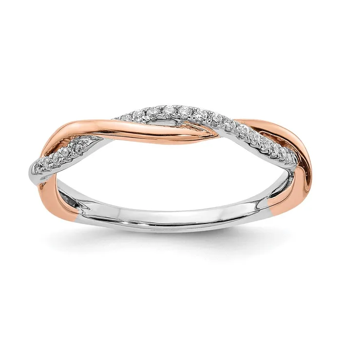 14k White Rose Gold Real Diamond Wedding Band Goldia Rings