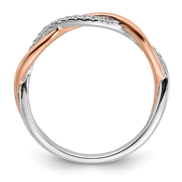14k White Rose Gold Real Diamond Wedding Band Goldia Rings