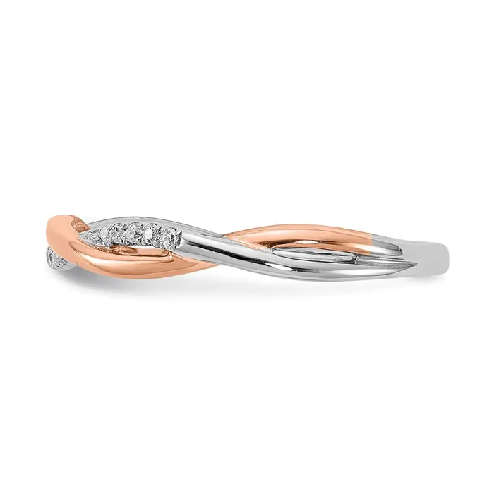 14k White Rose Gold Real Diamond Wedding Band Goldia Rings