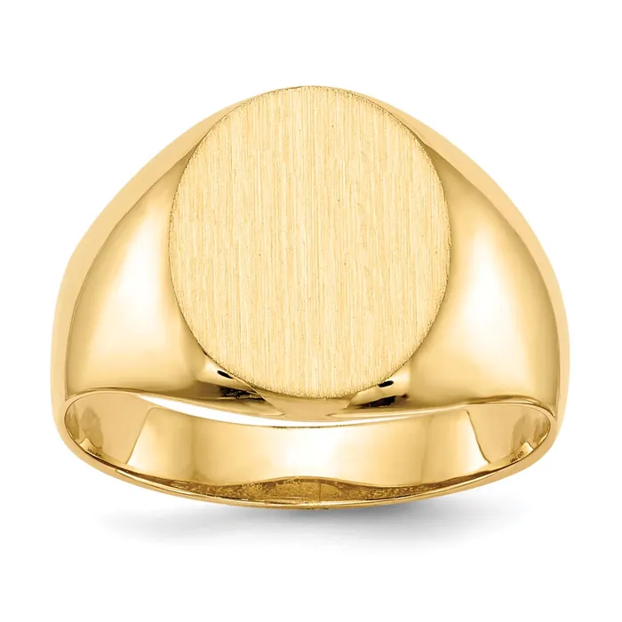 14K Yellow Gold 145x120mm Open Back Mens Signet Ring Goldia Rings