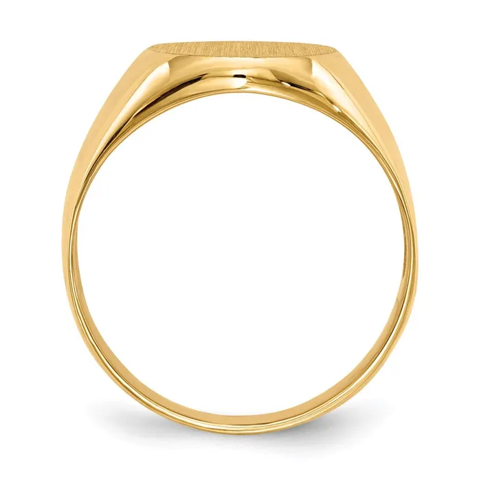 14K Yellow Gold 145x120mm Open Back Mens Signet Ring Goldia Rings