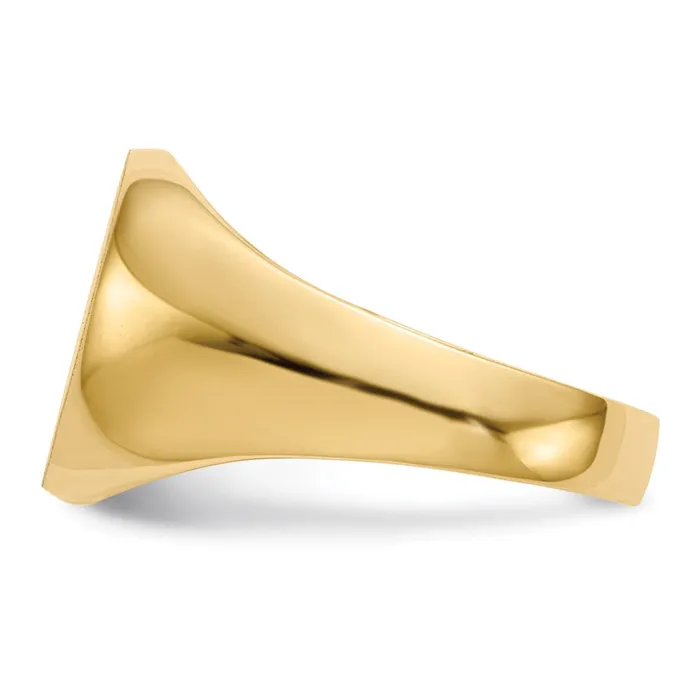 14K Yellow Gold 145x120mm Open Back Mens Signet Ring Goldia Rings