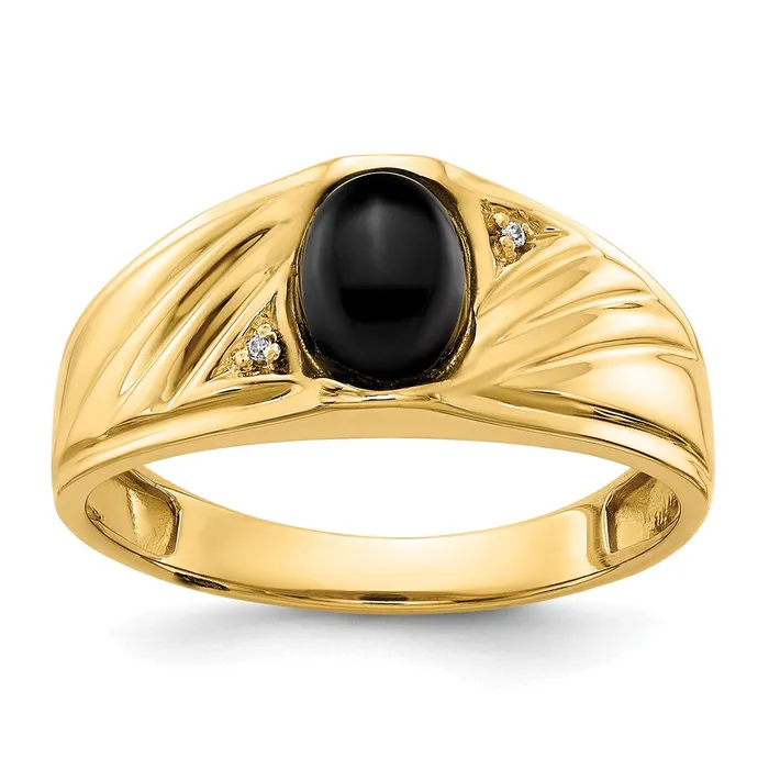 14K Yellow Gold A Real Diamond mens ring Goldiacom Rings