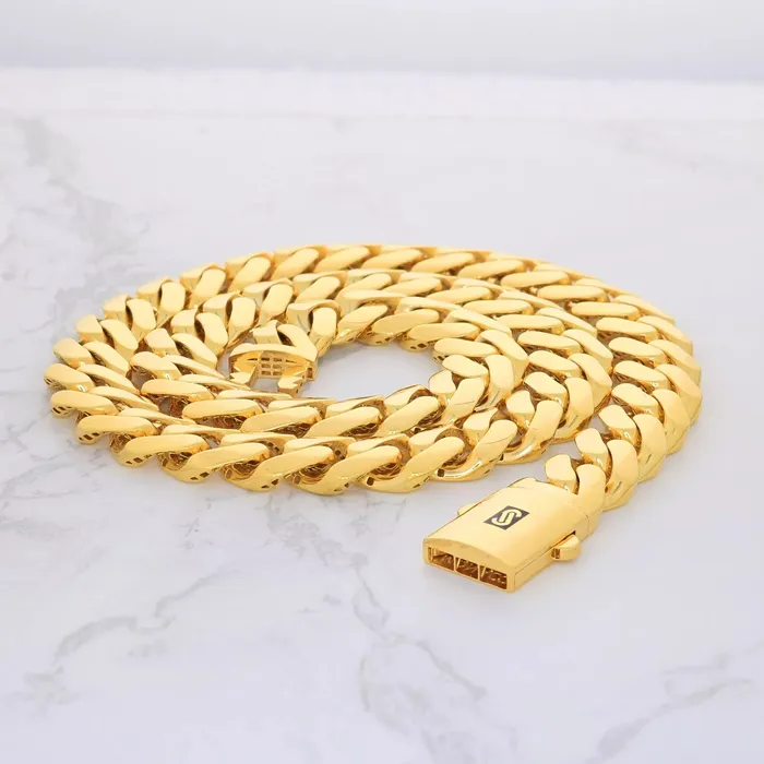 14K Yellow Gold Miami Cuban 15mm Royal Monaco Curb Link Chain Necklace 20 30 Goldiacom Necklaces