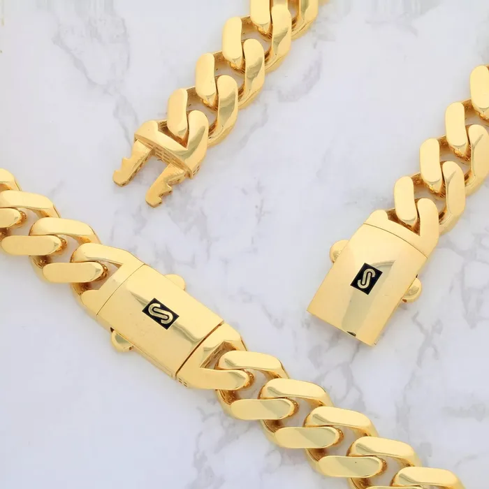 14K Yellow Gold Miami Cuban 15mm Royal Monaco Curb Link Chain Necklace 20 30 Goldiacom Necklaces