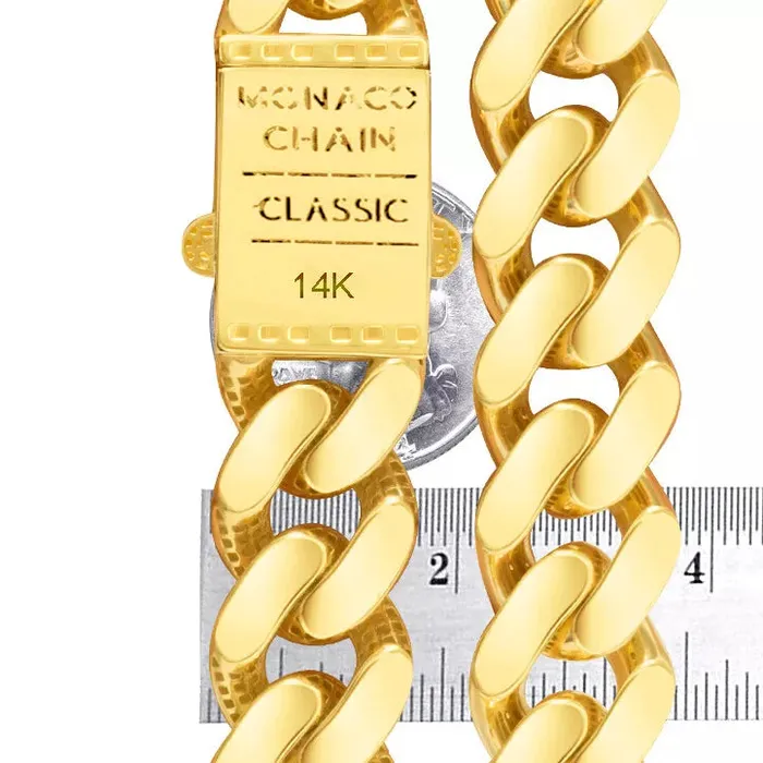 14K Yellow Gold Miami Cuban 15mm Royal Monaco Curb Link Chain Necklace 20 30 Goldiacom Necklaces