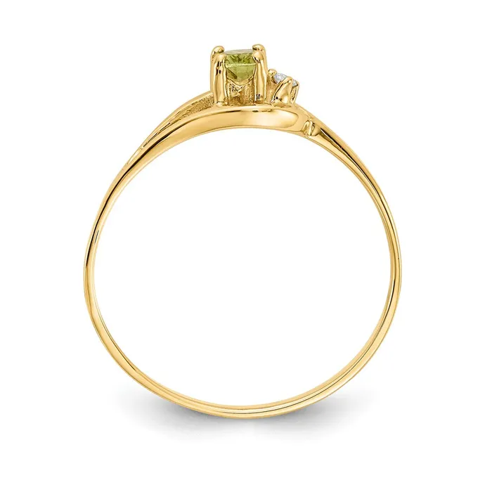 14K Yellow Gold Peridot Real Diamond Ring Goldiacom Rings