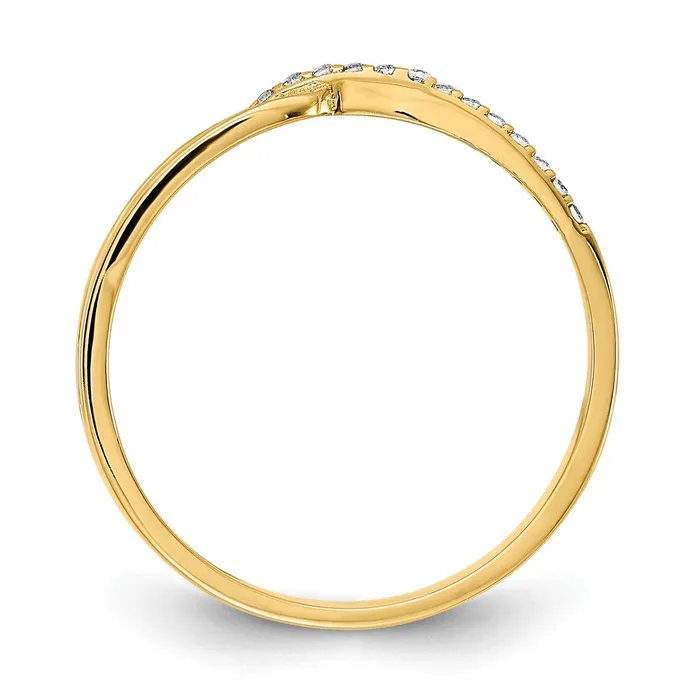 14K Yellow Gold Polished Fancy CZ Ring Goldia Rings
