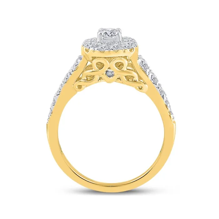 14k Yellow Gold Round Diamond Bridal Wedding Ring Set 1 Cttw Certified gndatlanta Rings