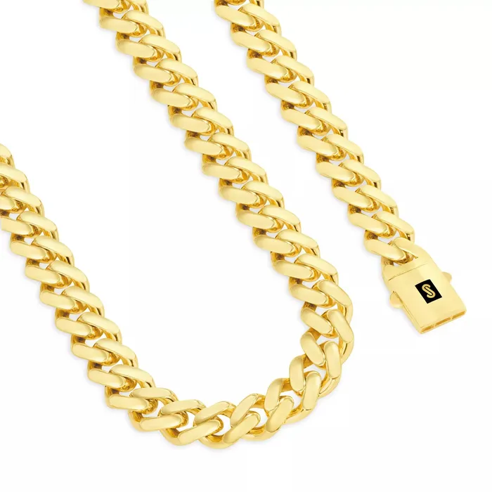 14k Yellow Gold Royal Monaco Miami Cuban Link 9mm Chain Pendant Necklace 22 Goldiacom Necklaces