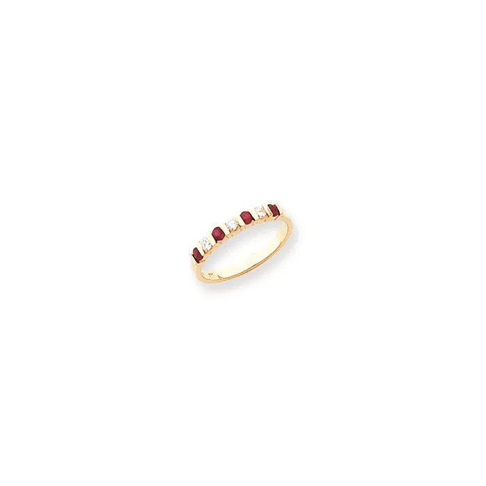 14k Yellow Gold Ruby Diamond Anniversary Band Goldia Rings
