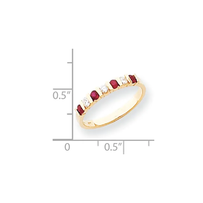 14k Yellow Gold Ruby Diamond Anniversary Band Goldia Rings