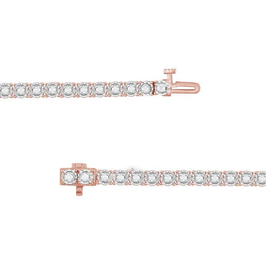 Bracelets JMS always Original Diamond Muse 100 Carat Real Diamond Circle Link Tennis Bracelet Rose Gold Over Sterling Silver J I3 Bracelets JMS always Original Diamond Muse 100 Carat Real Diamond Circle Link Tennis Bracelet Rose Gold Over Sterling Silver J I3