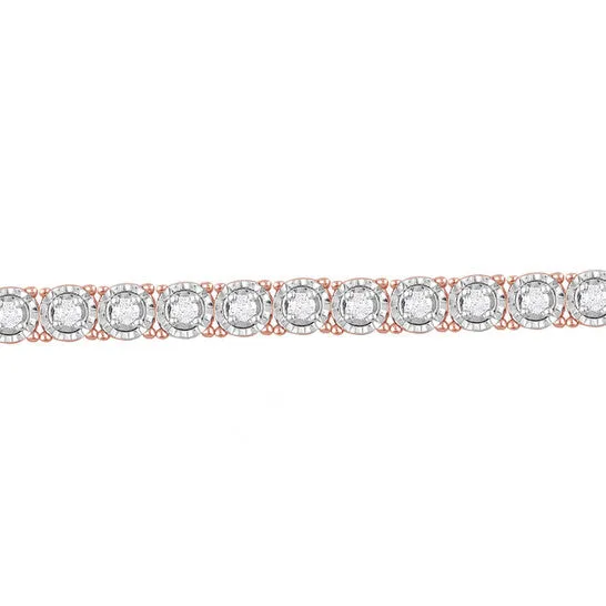 Bracelets JMS always Original Diamond Muse 100 Carat Real Diamond Circle Link Tennis Bracelet Rose Gold Over Sterling Silver J I3 Bracelets JMS always Original Diamond Muse 100 Carat Real Diamond Circle Link Tennis Bracelet Rose Gold Over Sterling Silver J I3